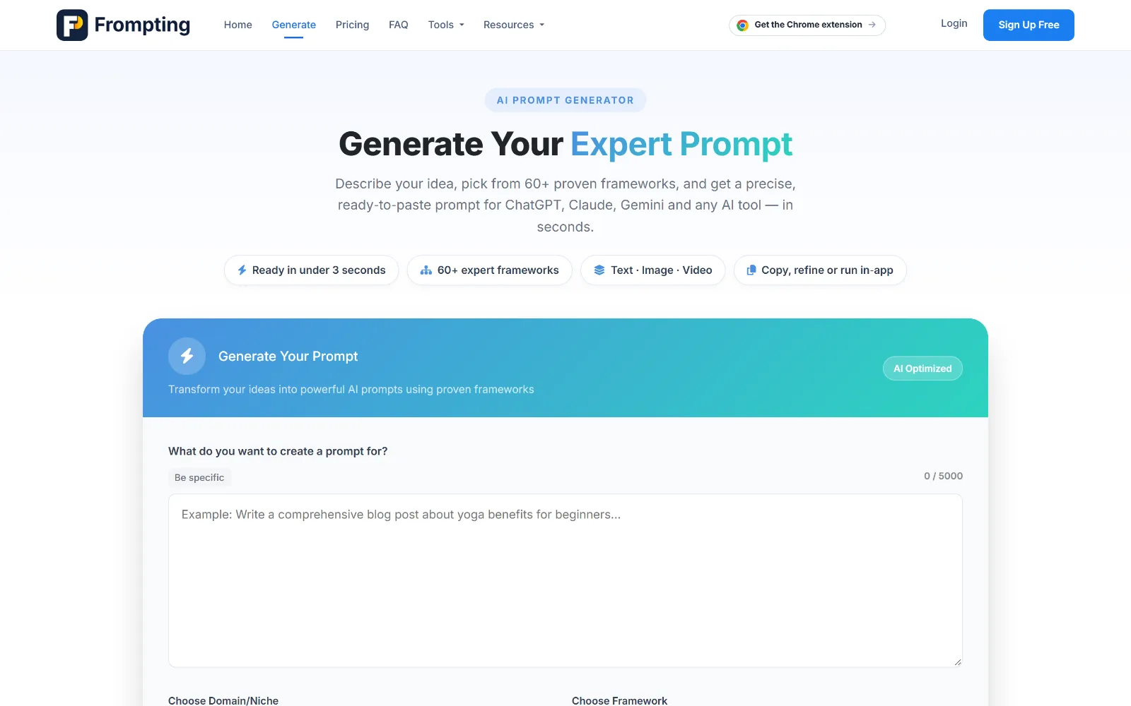 The generator as a guest — the same engine paying users get, with a smaller allowance.